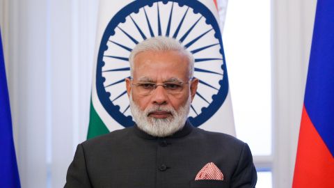 Indian Prime Minister Narendra Modi at a signing ceremony in Russia on June 1.