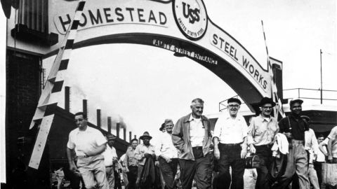 Workers at Homestead Works, Amity Gate, circa 1955