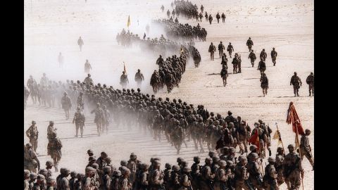 Saddam Hussein's decision to invade neighboring Kuwait led the United States and its allies to intervene. Here, US troops fan out across the Saudi desert on November 4, 1990. The<a href="http://www.cnn.com/2016/01/19/middleeast/operation-desert-storm-25-years-later/index.html"> Gulf War</a> lasted 42 days. Coalition attacks ended on February 28, 1991, after President George H.W. Bush declared a ceasefire.<br />