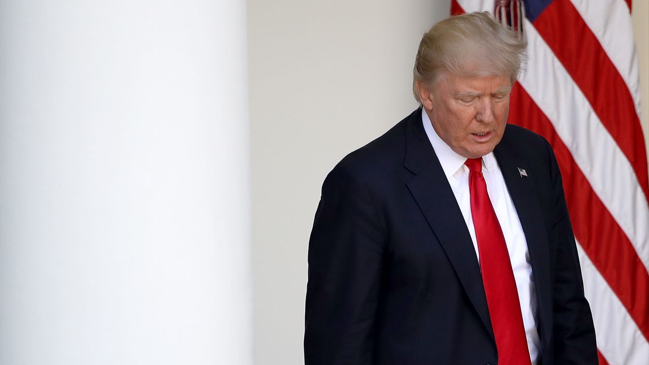 WASHINGTON, DC - JUNE 01:  U.S. President Donald Trump arrives to announce his decision to withdraw the United States from the Paris climate agreement in the Rose Garden at the White House June 1, 2017 in Washington, DC. Trump pledged on the campaign trail to withdraw from the accord, which former President Barack Obama and the leaders of 194 other countries signed in 2015. The agreement is intended to encourage the reduction of greenhouse gas emissions in an effort to limit global warming to a manageable level.  (Photo by Win McNamee/Getty Images)