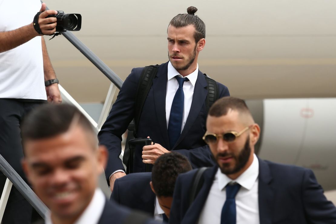 Gareth Bale of Real Madrid arrives in Cardiff prior to the Champions League final
