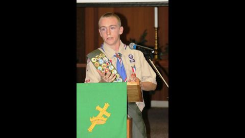 Gillen Washington, here as an Eagle Scout in high school, had been getting medication for an immunodeficiency disease since 2011.