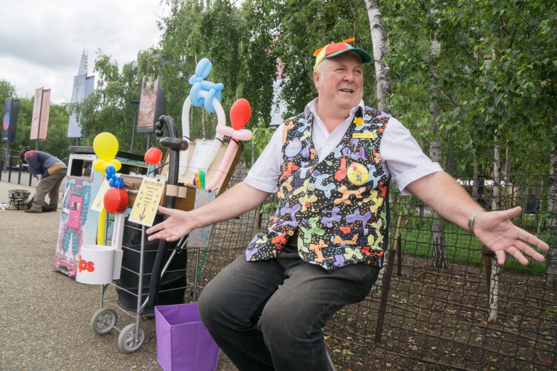 "I've been able to make a couple of people smile but it is a lot quieter," said Ian Thom, who makes balloon animals for passersby.