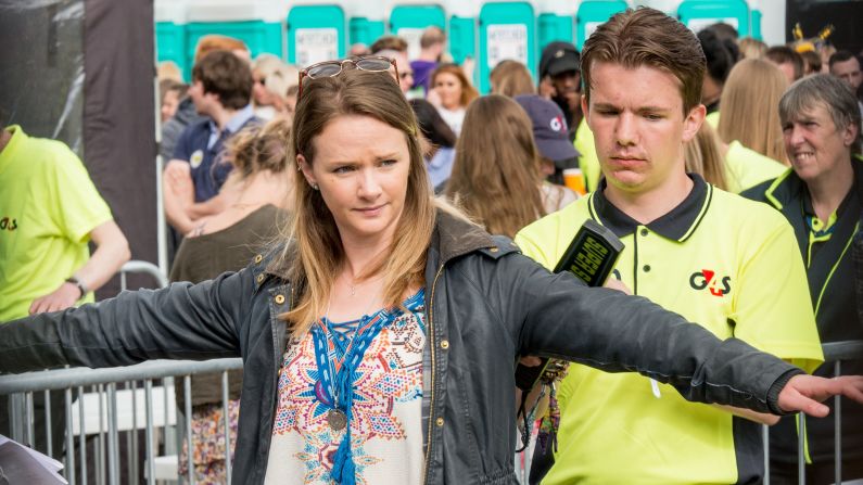 Members of the public are searched ahead of the concert. 