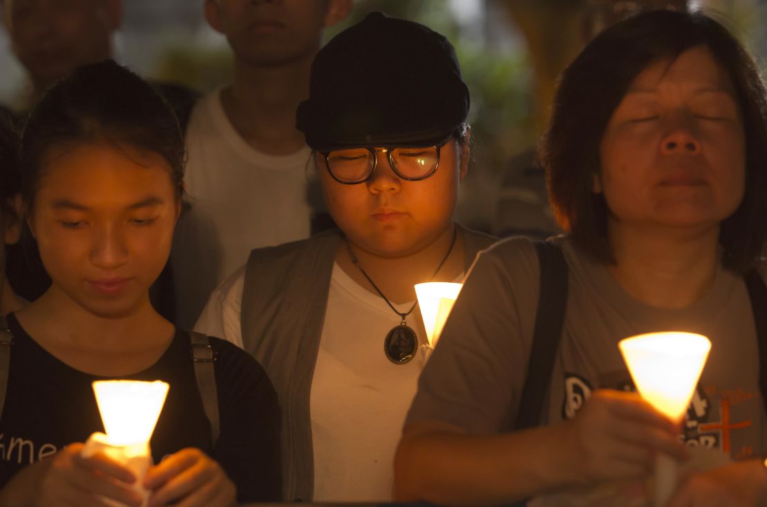 Hong Kongers commemorate victims of the Chinese government's brutal military crackdown nearly three decades ago on protesters in 1989 Beijing's Tiananmen Square. 