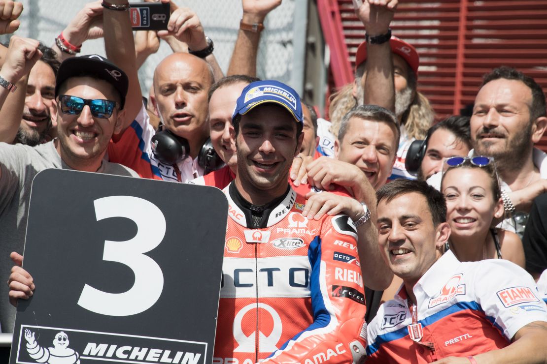 "I would have sold my house for a podium here," said Petruci, who fought into third from P9 on the grid.