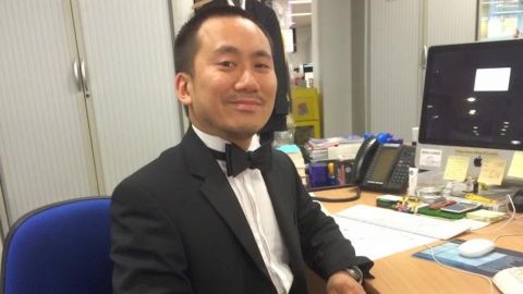 A journalist wounded in the neck has been identified as Sunday Express Business Editor Geoff Ho, in an article by the newspaper.