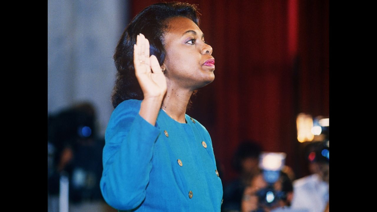 On October 12, 1991, law professor Anita Hill testified before the Senate Judiciary Committee that then-Supreme Court nominee <a href="http://www.cnn.com/2013/03/07/us/clarence-thomas-fast-facts/index.html">Clarence Thomas</a> had sexually harassed her when she worked for Thomas at two federal agencies. Millions of Americans tuned in to watch the hearings, which saw Thomas confirmed by a 52-48 vote.