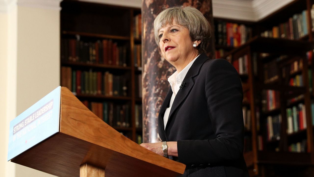 British Prime Minister Theresa May speaking on June 5 in London.
