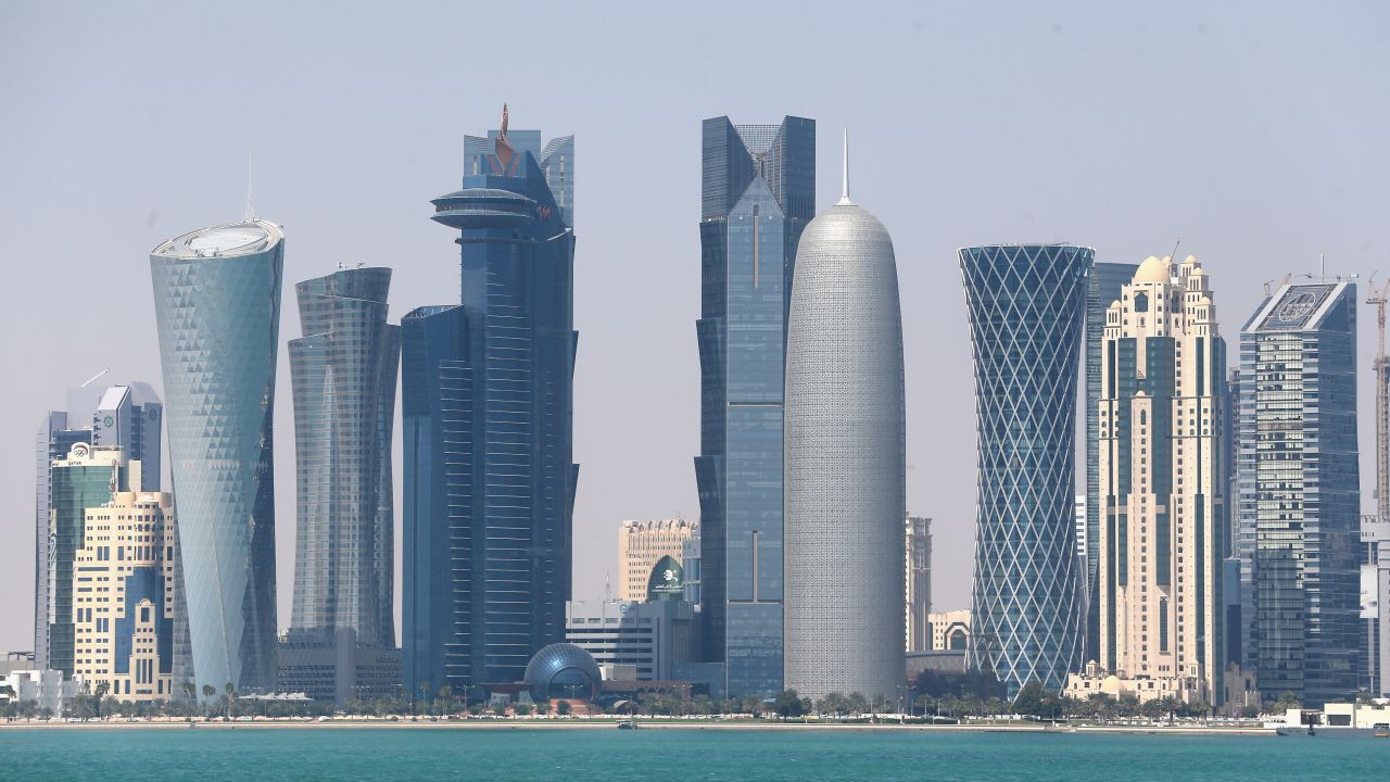 DOHA, QATAR - FEBRUARY 20:  A general view of the Qatar skyline on February 20, 2014 in Doha, Qatar. The Prince is on a three day solo visit to Qatar following a short visit to Saudi Arabia.  (Photo by Chris Jackson/Getty Images)