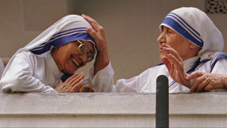 Known as the "saint of the gutters" for dedicating her life to helping the poor, Mother Teresa, right, is shown blessing her successor, Sister Nirmala. Mother Teresa was awarded the 1979 Nobel Peace Prize and was <a href="index.php?page=&url=http%3A%2F%2Fwww.cnn.com%2F2016%2F09%2F04%2Feurope%2Fmother-teresa-canonization%2Findex.html">declared a saint by Pope Francis in 2016</a>. Just months after this photo was taken, Mother Teresa died on September 5, 1997.