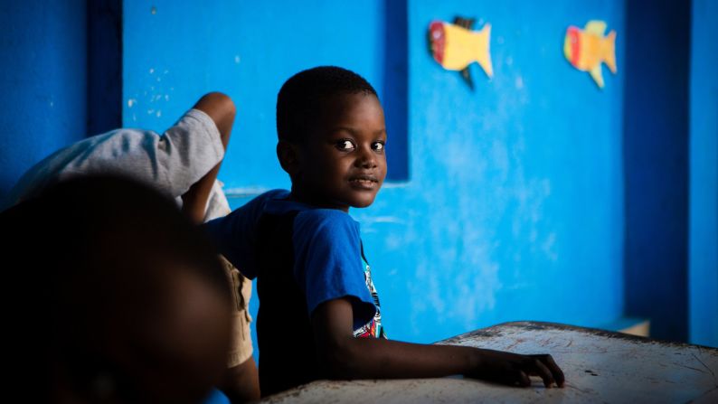 Steve Meuse, 6, is a first grader who lives in the orphanage at the Partners in Health campus in Cange, Haiti. Four years ago, he was treated for malnutrition.