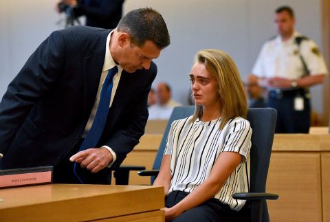 Attorney Joseph Cataldo talks to his client, Michelle Carter, at Taunton Juvenile Court in Taunton, Massachusetts, on Monday, June 5. Carter is <a href="http://www.cnn.com/2017/06/05/us/texting-suicide-case-trial-begins/index.html" target="_blank">on trial for involuntary manslaughter</a> for allegedly encouraging her boyfriend, Conrad Roy III, to commit suicide, according to prosecutors. Almost three years ago, Massachusetts teenager Roy was found dead from carbon monoxide poisoning in his pickup truck in a Kmart parking lot.