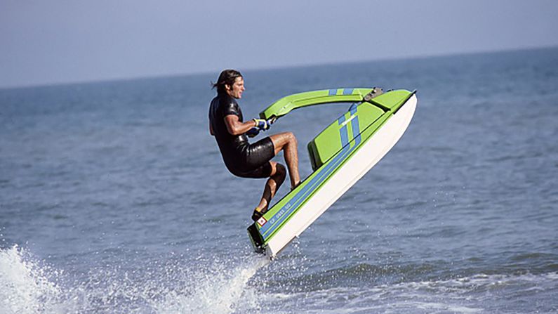 Japanese company Kawasaki introduced the first commercially successful jet ski in 1972. The models in the 70s and 80s were designed for one person to skim across the water. At the time the early models were described as tiring and difficult to handle. 