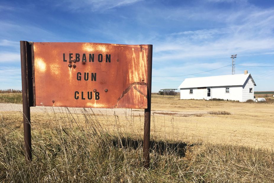 An abandoned gun club in Lebanon in  Nebraska. At the last census in 2010, the town had a population of 80, including just 21 families. The racial make-up was 100% white.