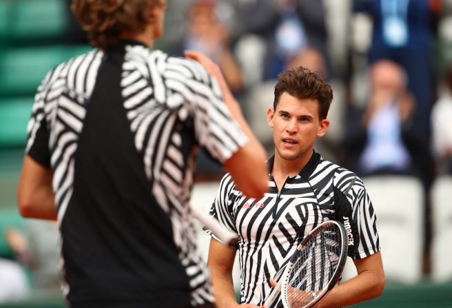 At Roland Garros last year, Dominic Thiem and Alexander Zverev wore matching Adidas Zebra-inspired outfits. "I actually really liked the zebra prints, I know some people hated it but I actually really liked that stuff," sid Bethanie Mattek-Sands.
