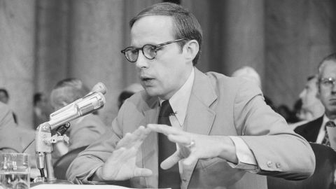 Former White House counsel John Dean testifies before the Senate Watergate committee.