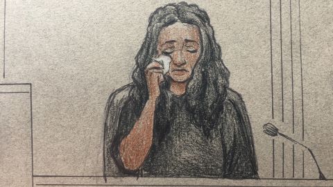 A courtroom sketch of Diamond Reynolds on the stand Tuesday.