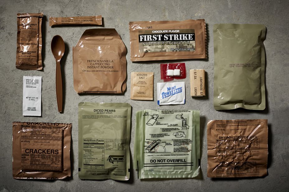 MREs (Meals Ready to Eat) are military combat rations provided to soldiers in the field of duty. 