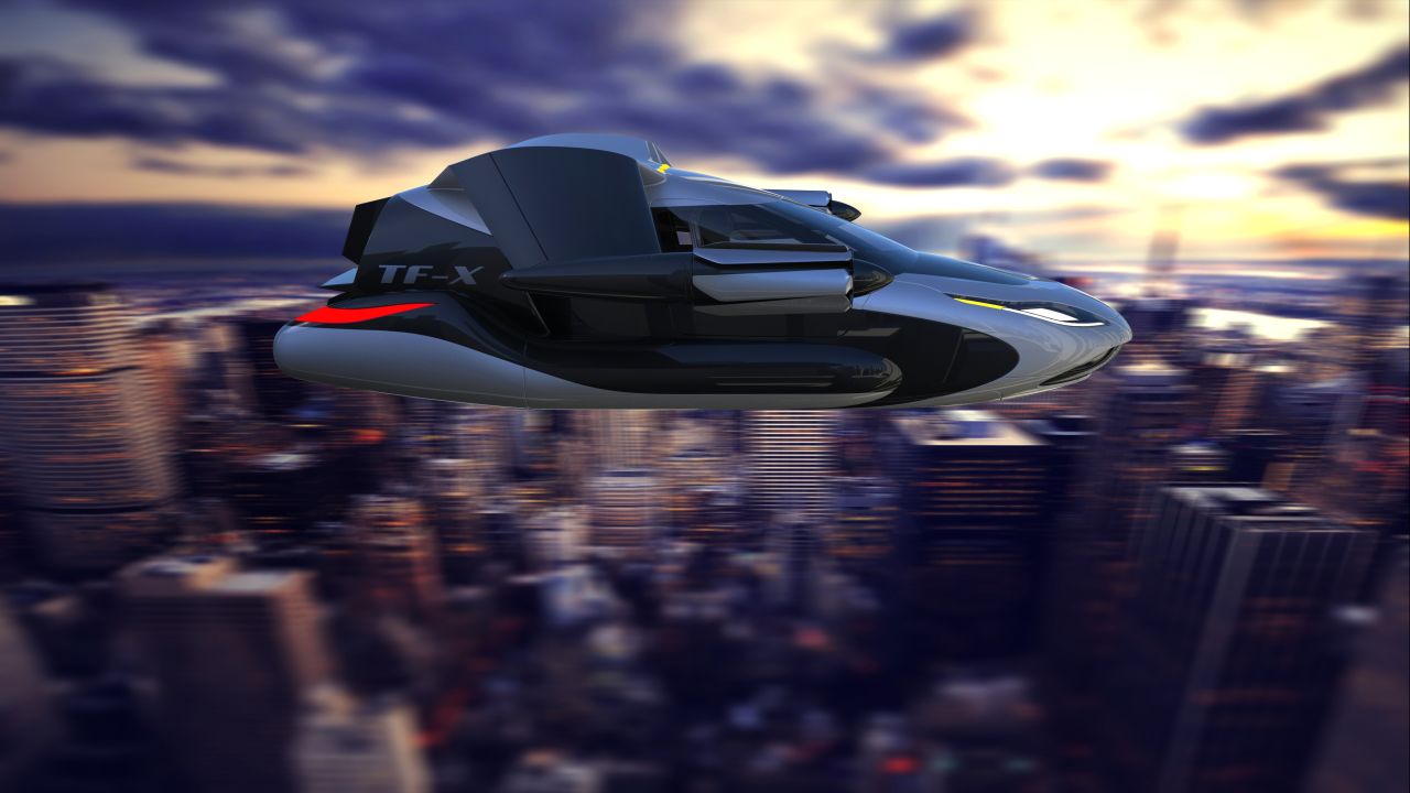 Terrafugia's other concept, the TF-X, is a flying car that will be capable of vertical takeoff and landing. The design was revealed in 2013 and a delivery date hasn't currently been set.