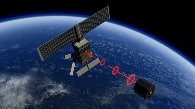 Capturing space debris requires close targeting which could be achieved by LIDAR, a technique that uses pulsating light to measure distances. 