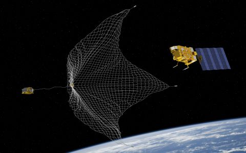 The nets will attempt to capture some of the 7,000 tons of estimated space junk orbiting the planet.