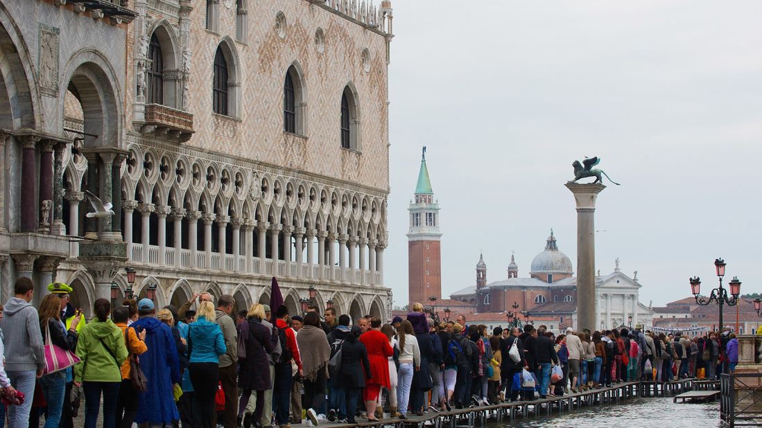 <strong>Flooded by tourists: </strong> Experts say Venice is receiving more tourism -- about 30 million visitors a year -- than it can cope with. 