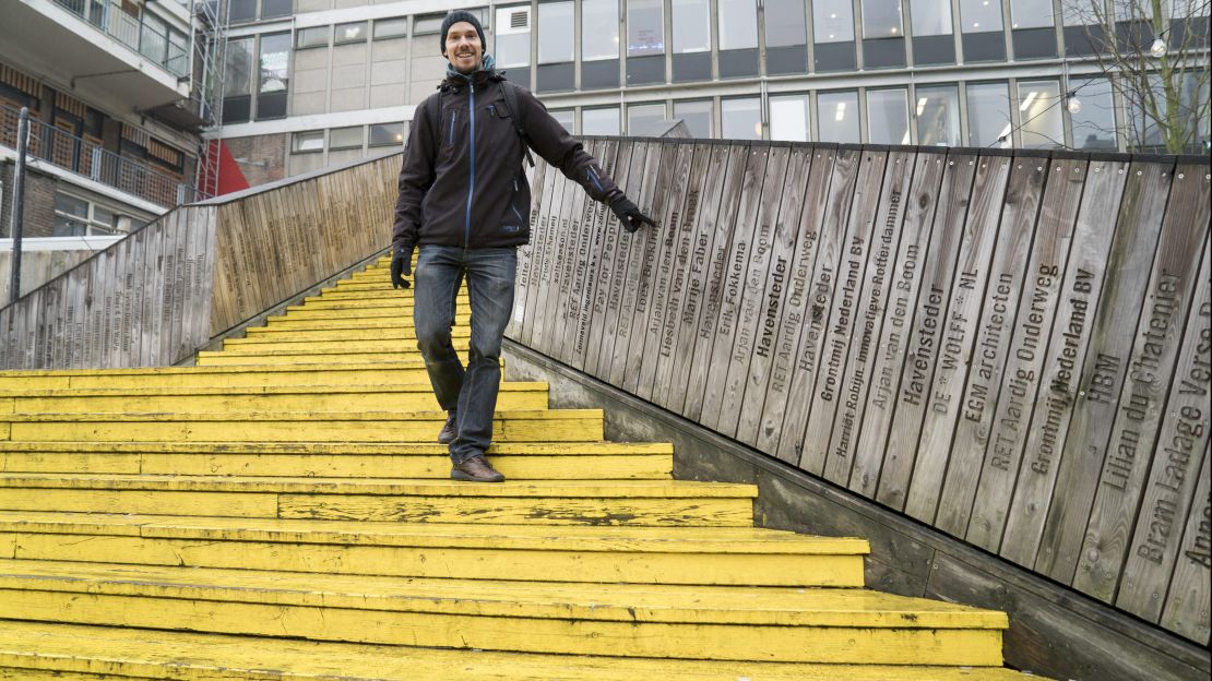 The wooden pedestrian bridge "de Luchtsingel" in Rotterdam, Netherlands, was financed by crowdfunding.