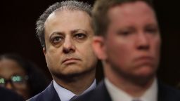 Former United States Attorney for the Southern District of New York Preet Bharara attends the Senate Intelligence Committee where FBI Director James Comey is sent to testify in the Hart Senate Office Building on Capitol Hill June 8, 2017 in Washington, DC.