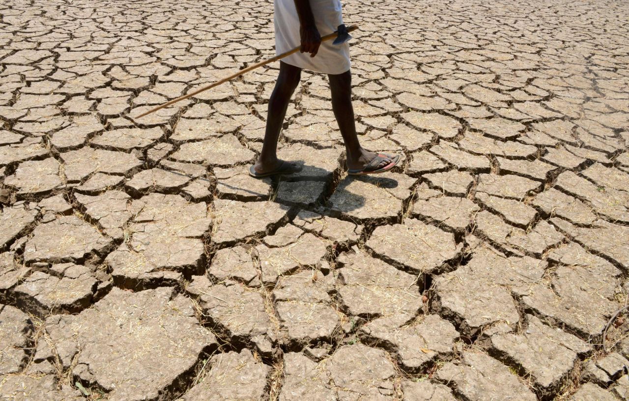 An Indian farmer in a dried up cotton field in the southern Indian state of Telangana, in April 2016. Much of India is <a href="http://edition.cnn.com/2016/05/04/asia/gallery/india-drought-crisis/index.html">reeling</a> from a heat wave and severe drought conditions that have decimated crops, killed livestock and left at least 330 million people without enough water for their daily needs.