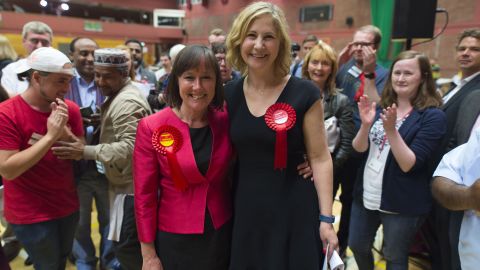 Labour's Jo Stevens and Anna Anna McMorrin celebrate wins in Cardiff Central and Cardiff North, respectively.