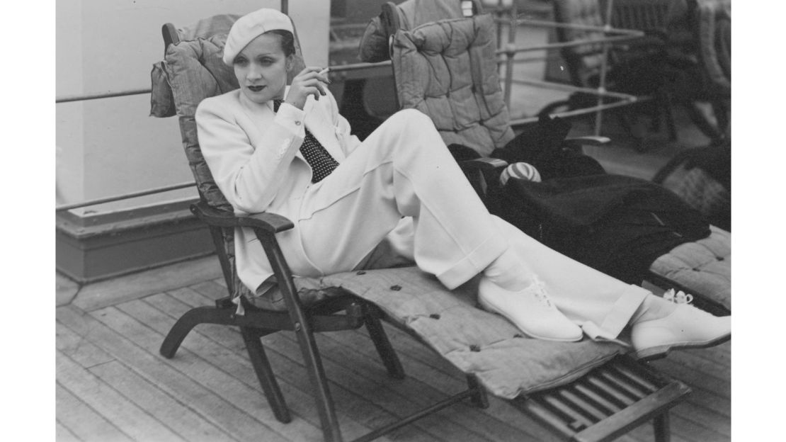 Marlene Dietrich on the SS Europa in Cherbourg, France, 1933