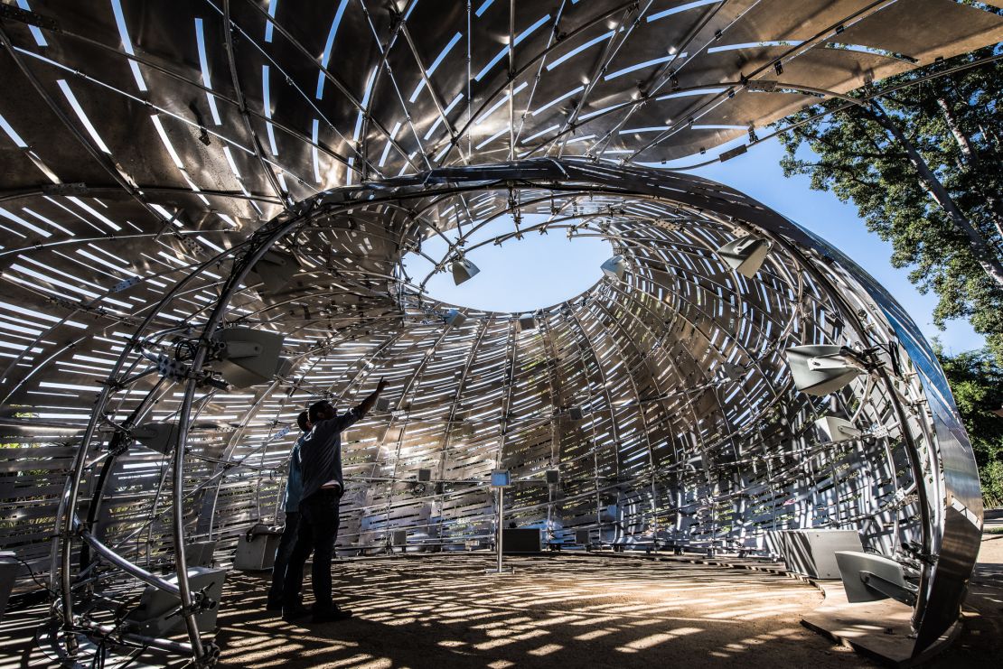 Inside the Orbit Pavilion, visitors can hear the sounds of different NASA satellites the sky the same way you might hear a jet fly over your house. 