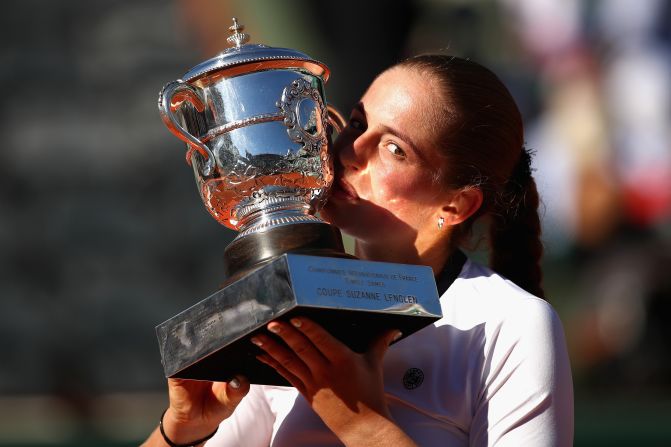 Ostapenko's first title ... came at the French Open. The Latvian became the first unseeded woman to win Roland Garros since 1933. 