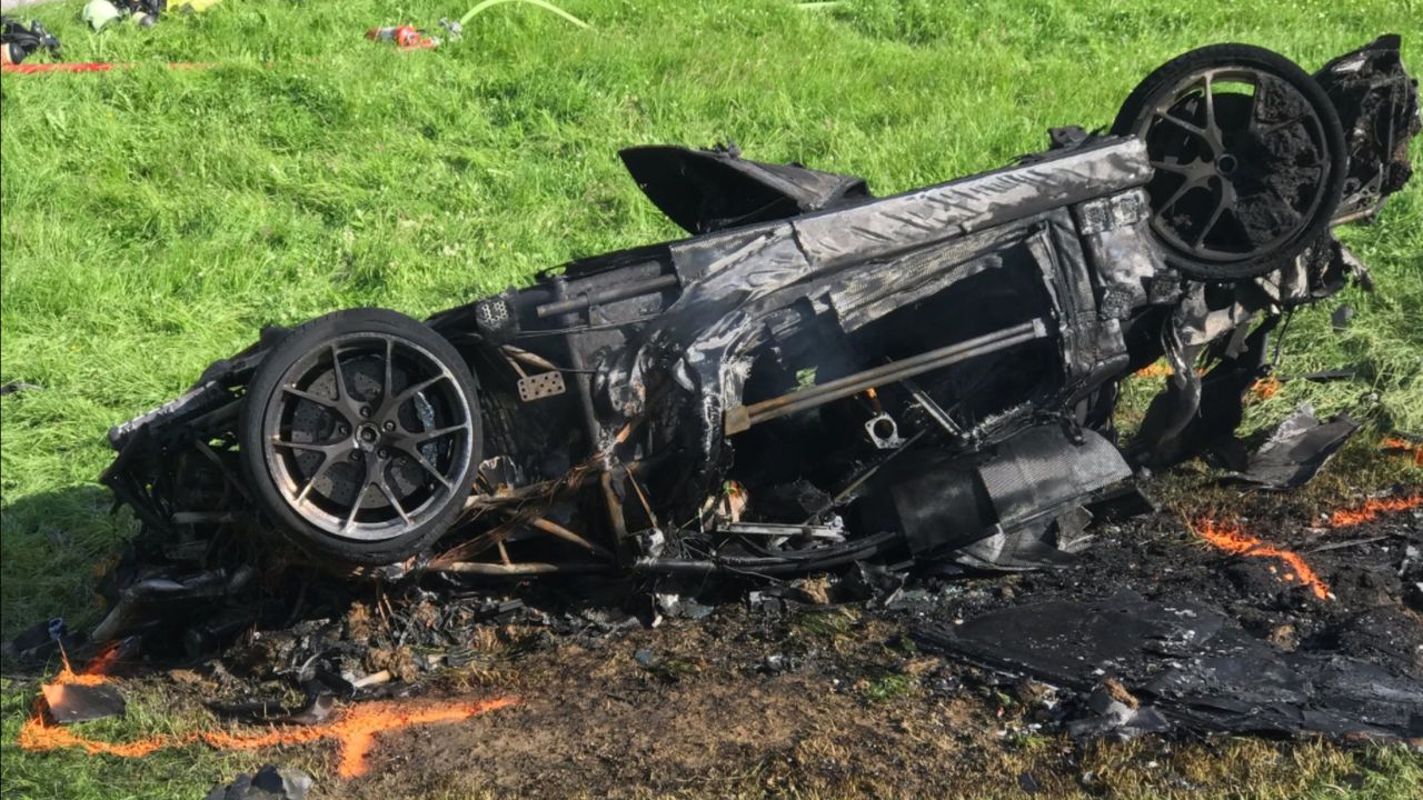 Hammond's car was destroyed in the crash.