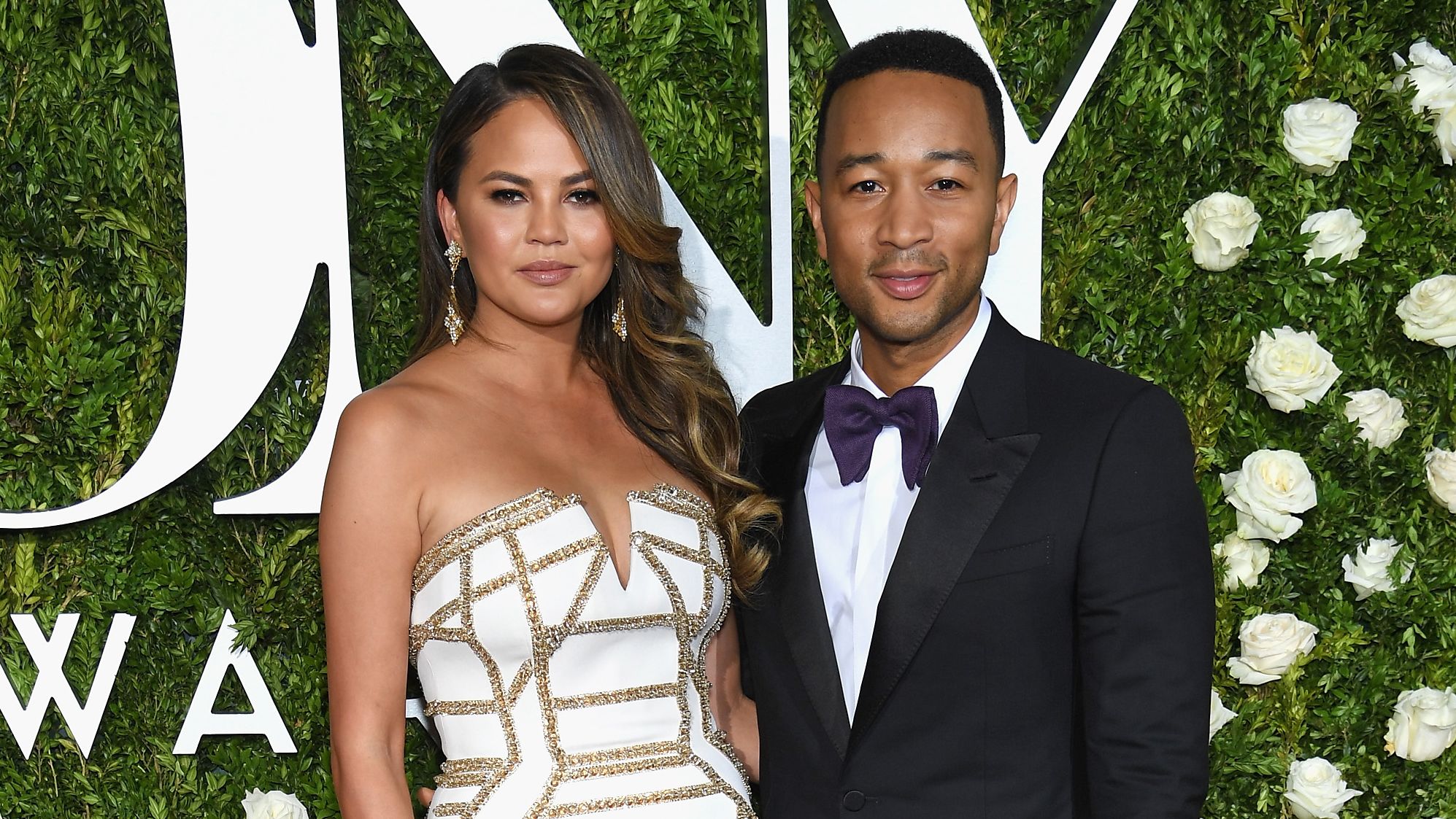 Chrissy Teigen and John Legend attend the 2017 Tony Awards at Radio City Music Hall on June 11, 2017 in New York City. 