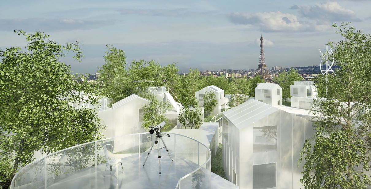 This project by Sou Fujimoto in collaboration with Manal Rachdi- OXO Architects, called "Thousand Trees," transforms the skyline of Paris with exactly that -- a residential building covered in 1,000 trees, adding a layer of protection against air pollution. 