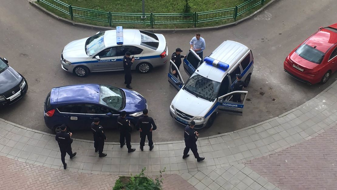 Yulia Navalnaya, Navalny's wife, tweeted a photo of his June arrest ahead of a rally in Moscow.