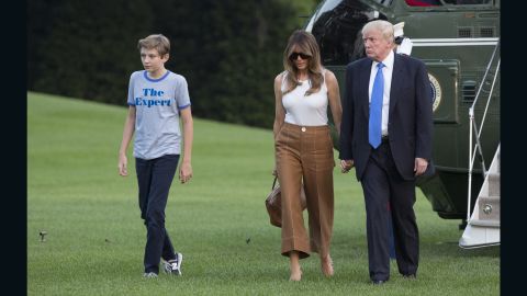 The Trumps arrive at the White House with their son, Barron, in June 2017. Melania and Barron <a href="http://www.cnn.com/2017/06/09/politics/melania-trump-white-house-move/index.html" target="_blank">were moving in.</a> They had spent the last few months in New York so Barron could finish out his school year.
