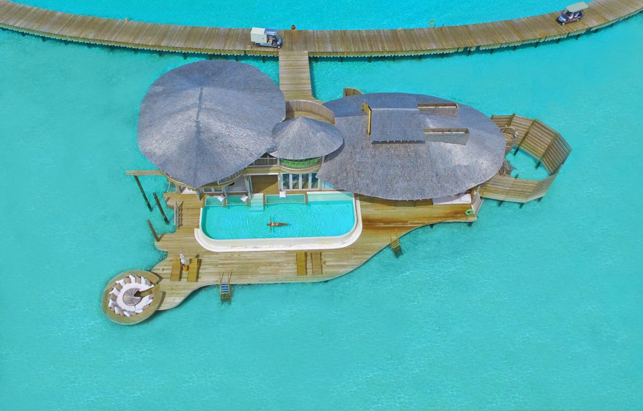 <strong>Soneva Fushi, Maldives: </strong>The resort recycles 90% of its waste, including 100% of food waste that is used in the organic gardens, in turn reducing the cost of transporting food. The solar-based system provides all daytime electricity needs and 100% of water used is desalinated.