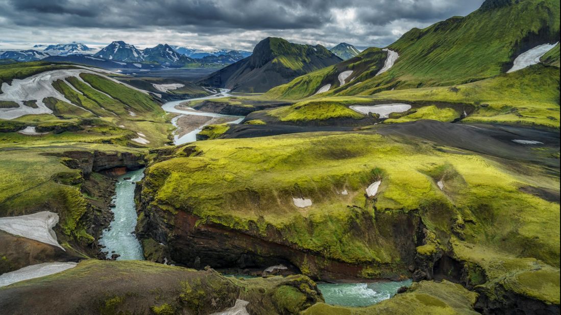 <strong>The Thórsmörk region</strong> -- This area offers a spectacular view of the landscape ranging from towering mountains to scores of glacial streams and miles of black sand. This interior region is a favorite among hikers in the summer months. 