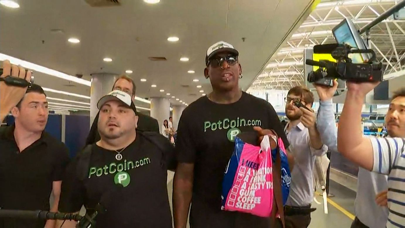 At the Beijing airport, Rodman told CNN he was hoping to do "something that's pretty positive" before boarding a plane bound for North Korea.