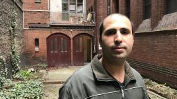Fares Naem, a Syrian refugee who was attacked by far-right extremists at a tram stop in Berlin. 'It was not the physical assault that bothered me the most, it was more that there are people out there who have racist ideas in their minds and people who did not help'.