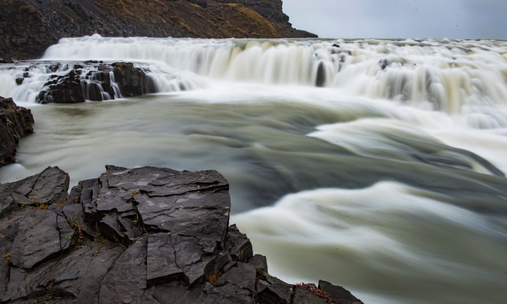 <strong>Gullfoss</strong> <strong>waterfall</strong> -- These spectacular falls lie on the Hvítá river, which is fed by the Langjökull glacier in southwest Iceland. It's a powerful reminder of the force and beauty of nature.