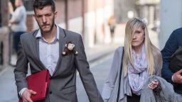 LONDON, ENGLAND - APRIL 05:  Parents of Charlie Gard, Chris Gard and Connie Yates, leave the Royal Courts of Justice on April 5, 2017 in London, United Kingdom. The crowdfunding campaign raising money for treatment in the US for eight month old Charlie Gard reached its target of £1.2million this weekend.  Charlie suffers from a form of mitochondrial disease and is the subject of a dispute over life-support between the Great Ormond Street specialists who are treating him and his parents.  (Photo by Chris J Ratcliffe/Getty Images)