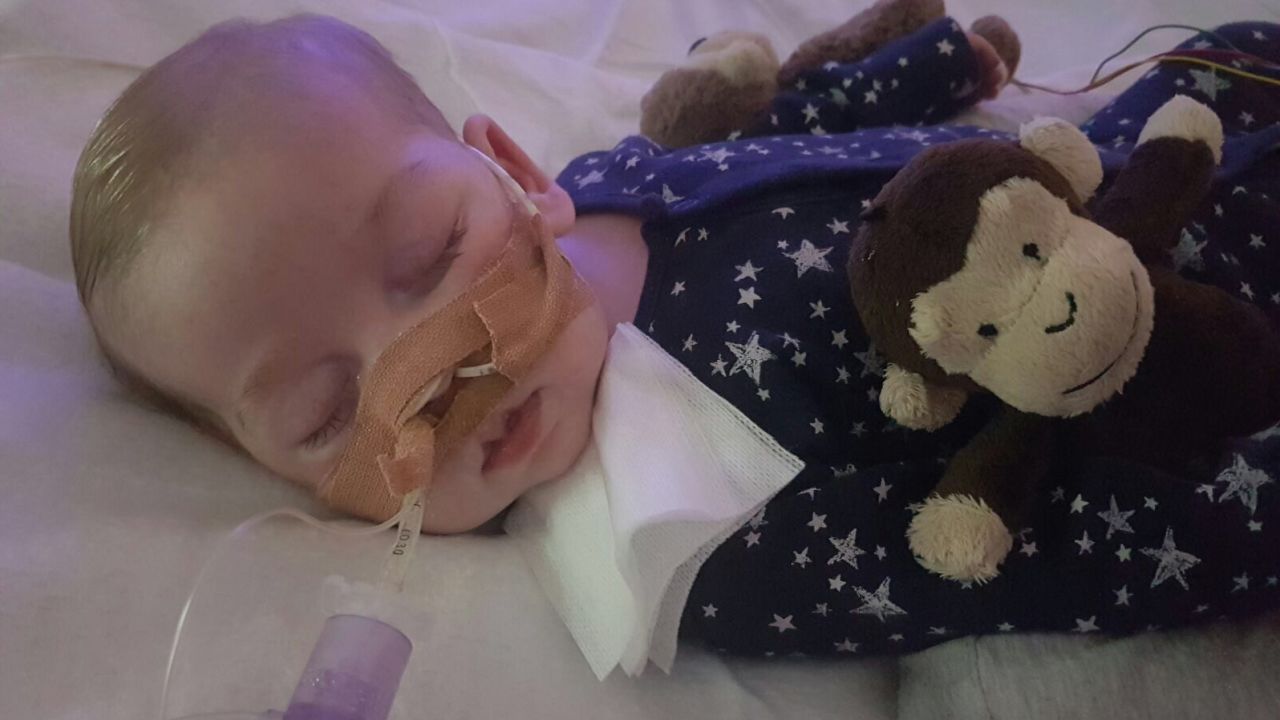 This photo of Charlie became a symbol of the ethical debates around the right to life and the right of doctors -- or relatives - to say when life should end.