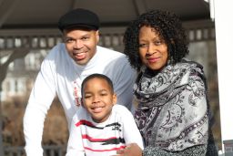 Paulette Thompson-Clinton with her husband and son.