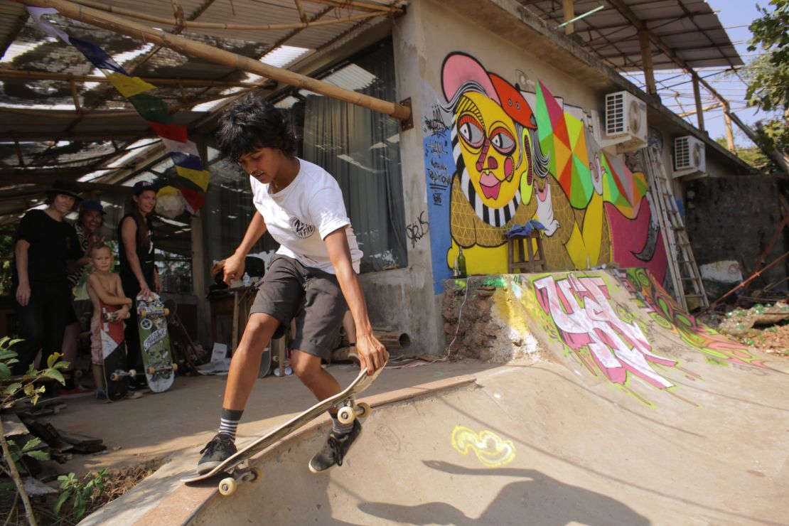 Atita Verghese during the Girl Skate India tour in 2015.