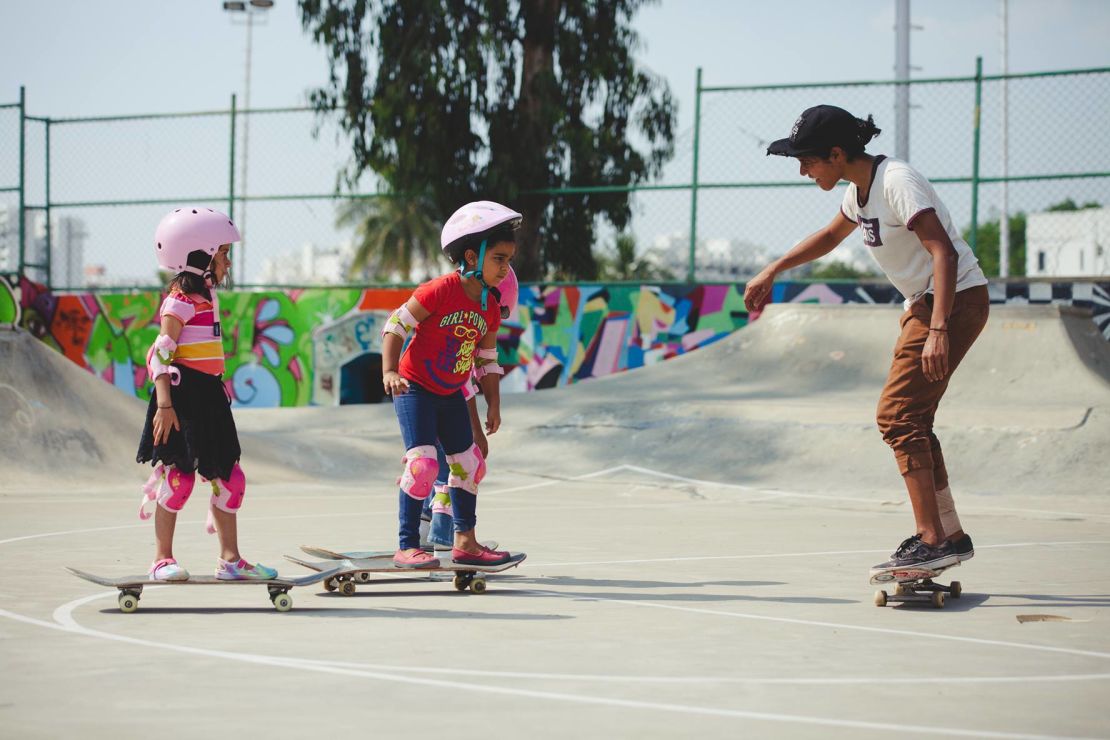 Verghese works with various charities, including SISP, which uses activities like skateboarding to incentivize kids to study.