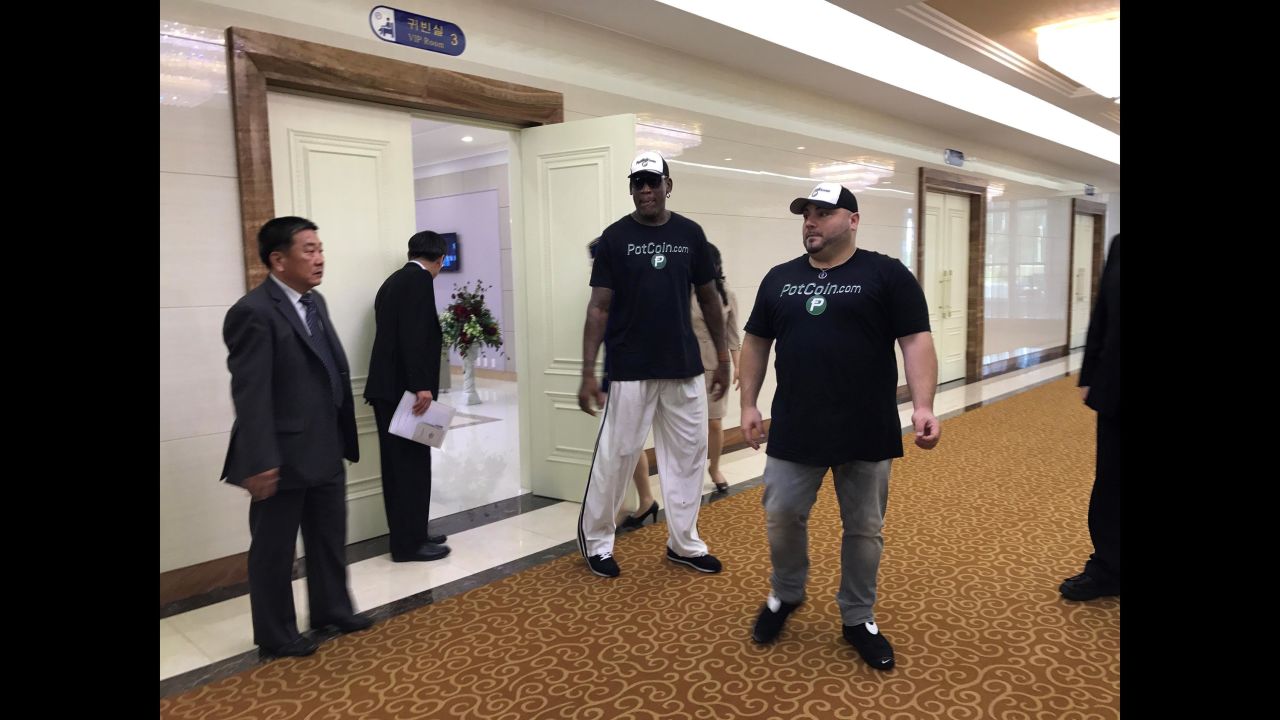 Rodman arrives in North Korea on June 13. When asked if he planned to talk to North Korean officials about the four Americans detained there, Rodman said: "Well that's not my purpose right now. ... My purpose is to go over there and try to see if I can keep bringing sports to North Korea."